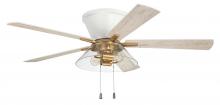 Craftmade IST52WSB5 - 52&#34; Insight White/SB Finish, White/Washed Oak Blades, Integrated Light kit Included