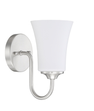  50401-BNK-WG - Gwyneth 1 Light Wall Sconce in Brushed Polished Nickel (White Glass)