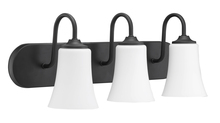  50403-FB-WG - Gwyneth 3 Light Vanity in Flat Black (White Glass)