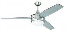 Craftmade PHZ52BNK3-BNGW - 52&#34; Phaze II 3-Blade in Brushed Polished Nickel w/ Brushed Nickel/Greywood Textured Blades