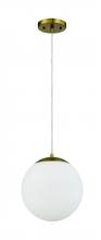 Craftmade 56891-SB-WG - Gaze 1 Light 10&#34; Pendant in Satin Brass (White Glass)