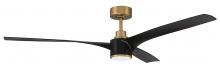 Craftmade PHB60FBSB3 - 60&#34; Phoebe in Flat Black/Satin Brass w/ Flat Black Blades