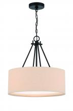 Craftmade 56593-FB - Duke 3 Light 18&#34; Pendant in Flat Black