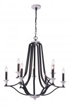  57629-FBMWW - Esme 9 Light Chandelier in Flat Black/Matte White