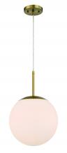 Craftmade 56892-SB-WG - Gaze 1 Light 12&#34; Pendant in Satin Brass (White Glass)