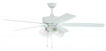 Craftmade OS104W5 - 60&#34; Outdoor Super Pro 104 in White w/ Flat Black Blades