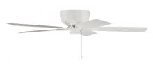  PPH52W5 - 52" Pro Plus Hugger in White w/ White/Washed Oak Blades