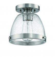  X1410-BNK - Lodie 1 Light 9.5" Flushmount in Brushed Polished Nickel