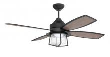 Craftmade WAT52FB4 - 52&#34; Waterfront Indoor/Outdoor (Wet) in Flat Black w/ Flat Black/Grey Walnut Blades