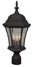  Z345-TB - Curved Glass Cast 3 Light Outdoor Post Mount in Textured Black